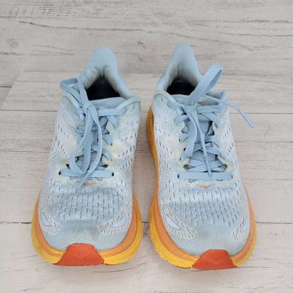 Hoka Shoes - Hoka Women'sClifton 8. Size 6B, Light Blue/Orange